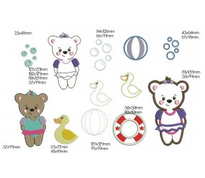 Stickdatei - zARTbesaitet - Schwimmbärin